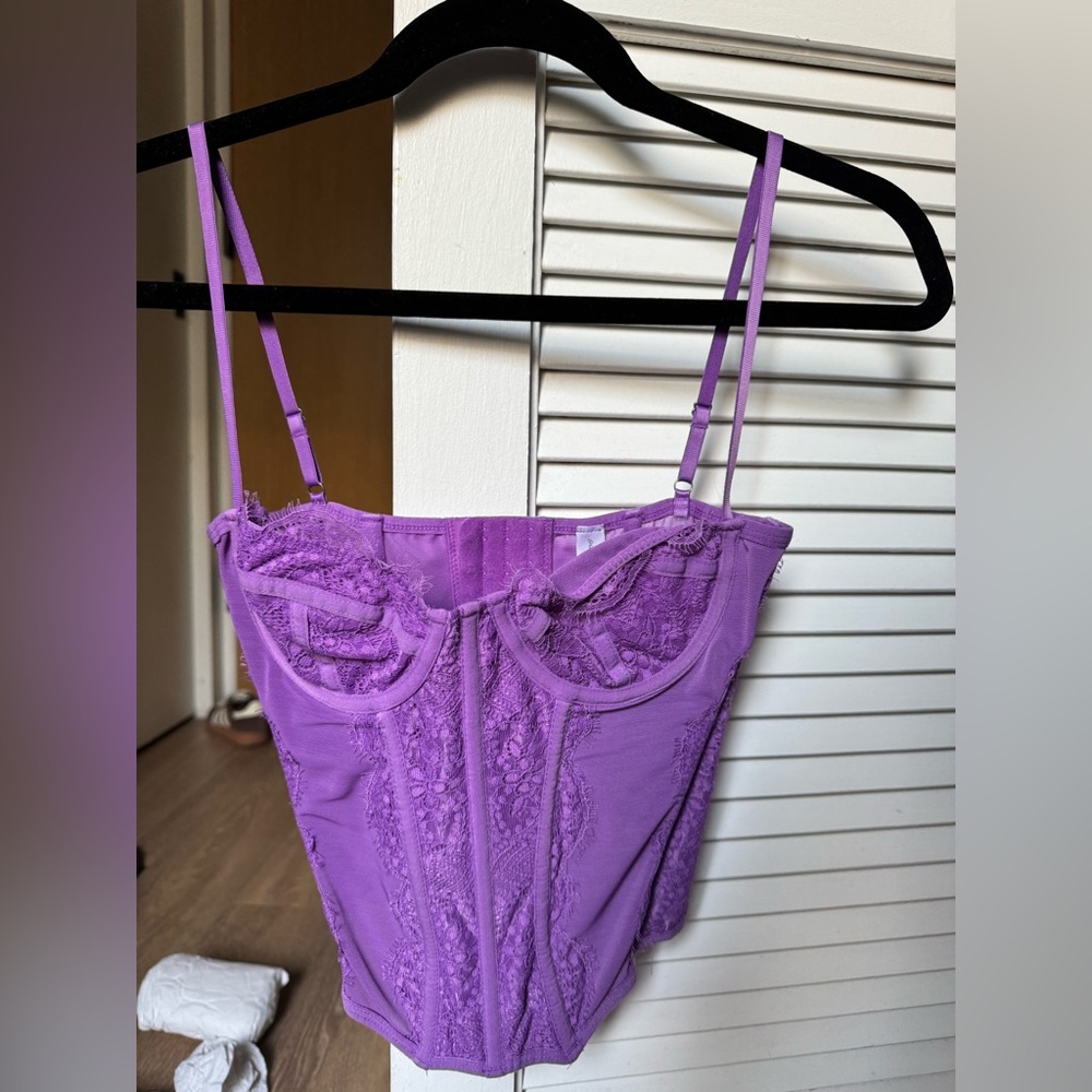 Vibrant Purple Lace Bra with Structured Cups